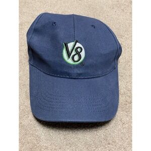 Vintage V8 Veggie Juice Drink Promotional Hat Ball‎ Cap Adjustable Clasp Blue
